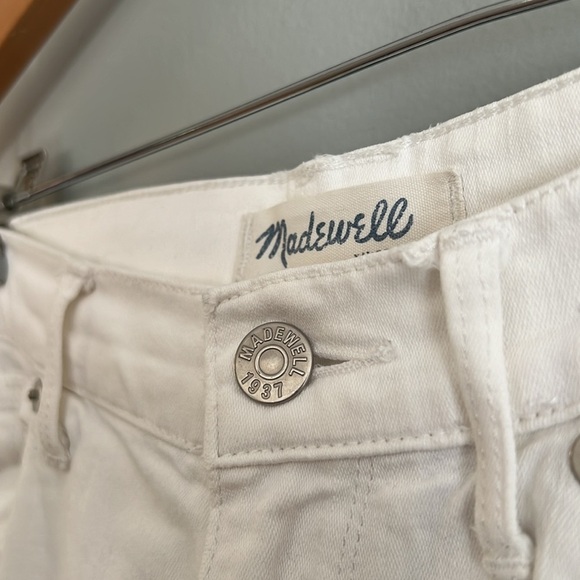 Madewell White High Rise Slim Fit Jeans Crop Ankle Zip Size 26 - Picture 6 of 10
